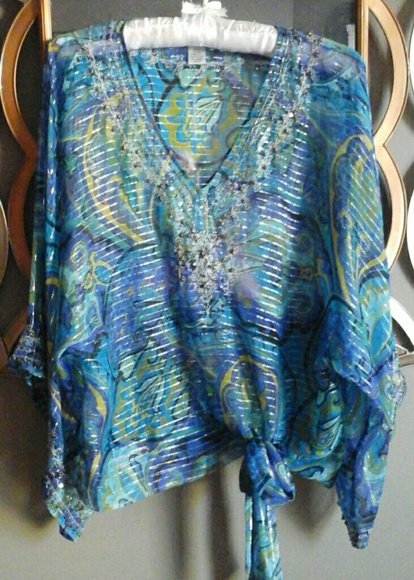 Beautiful Cache  beaded top - Picture 1 of 4